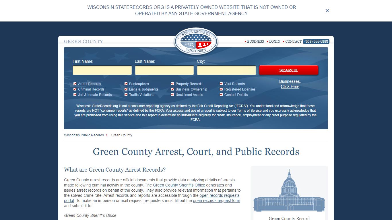 Green County Arrest, Court, and Public Records